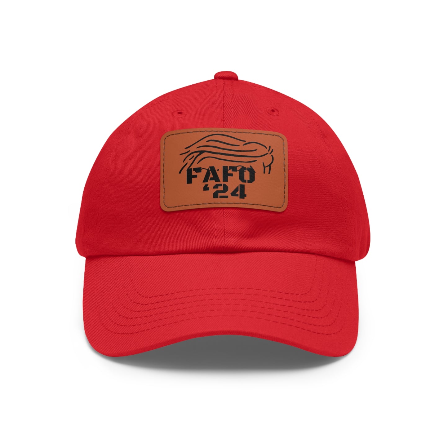 TRUMP FAFO ‘24 Dad Hat with Leather Patch (Rectangle)