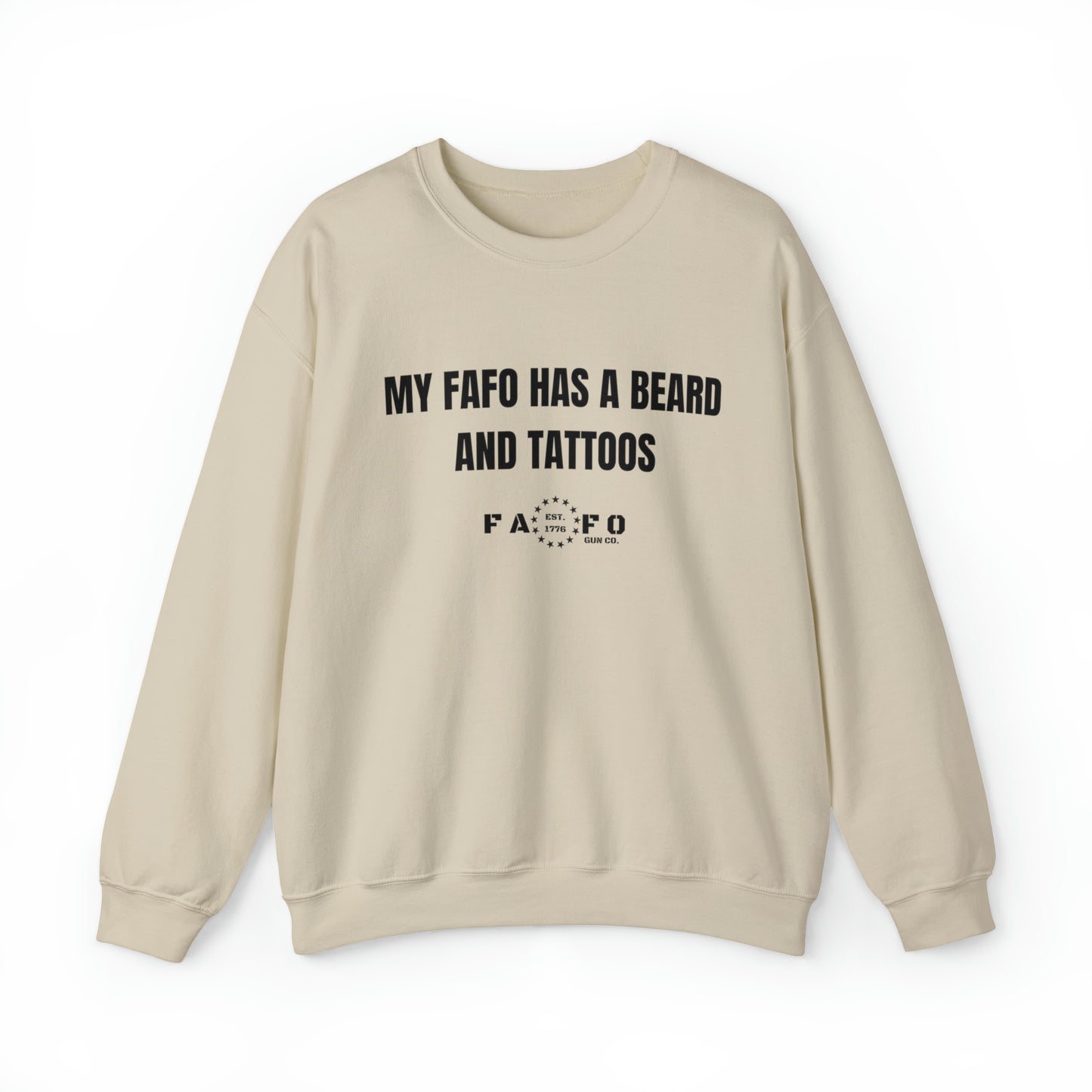 “MY FAFO HAS A BEARD AND TATTOOS” Unisex Heavy Blend™ Crewneck Sweatshirt