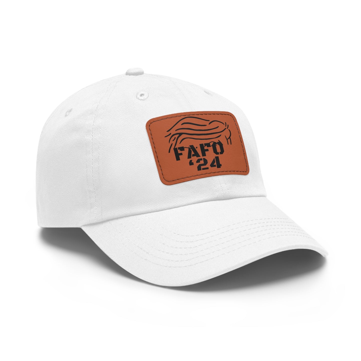 TRUMP FAFO ‘24 Dad Hat with Leather Patch (Rectangle)