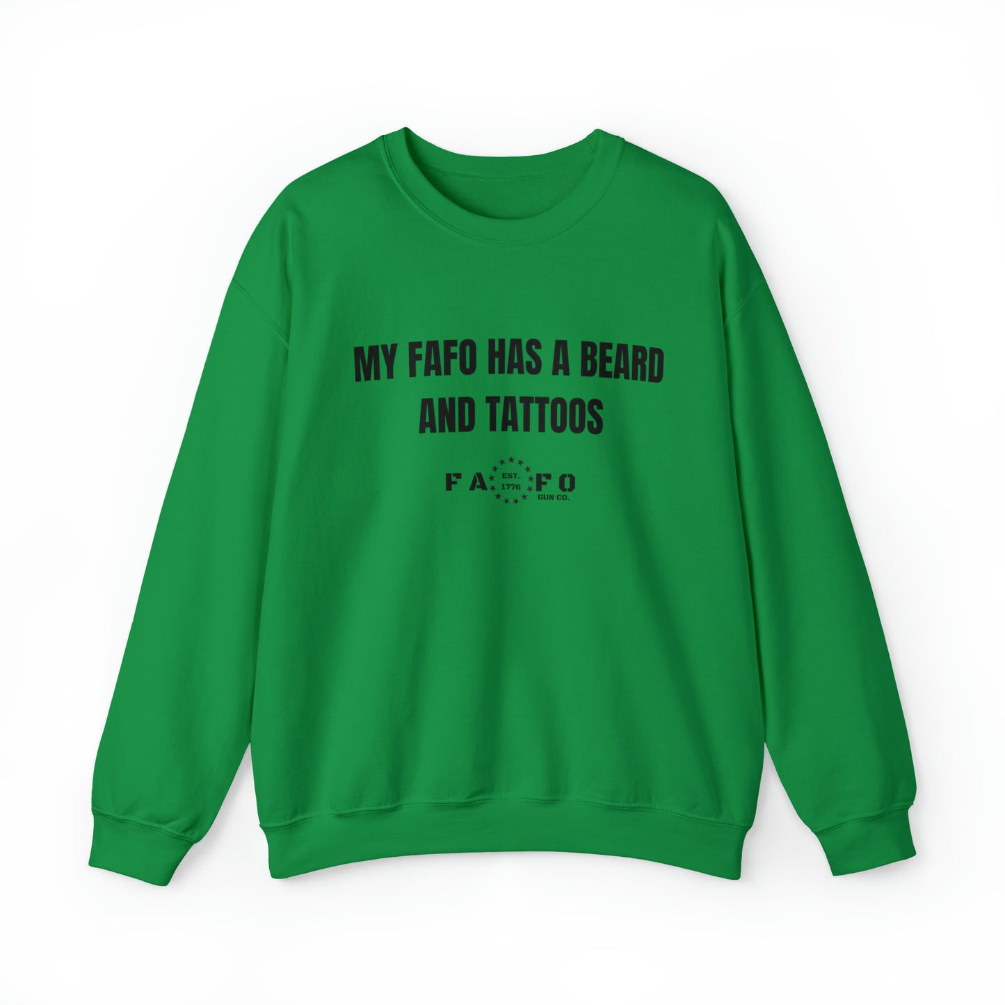 “MY FAFO HAS A BEARD AND TATTOOS” Unisex Heavy Blend™ Crewneck Sweatshirt