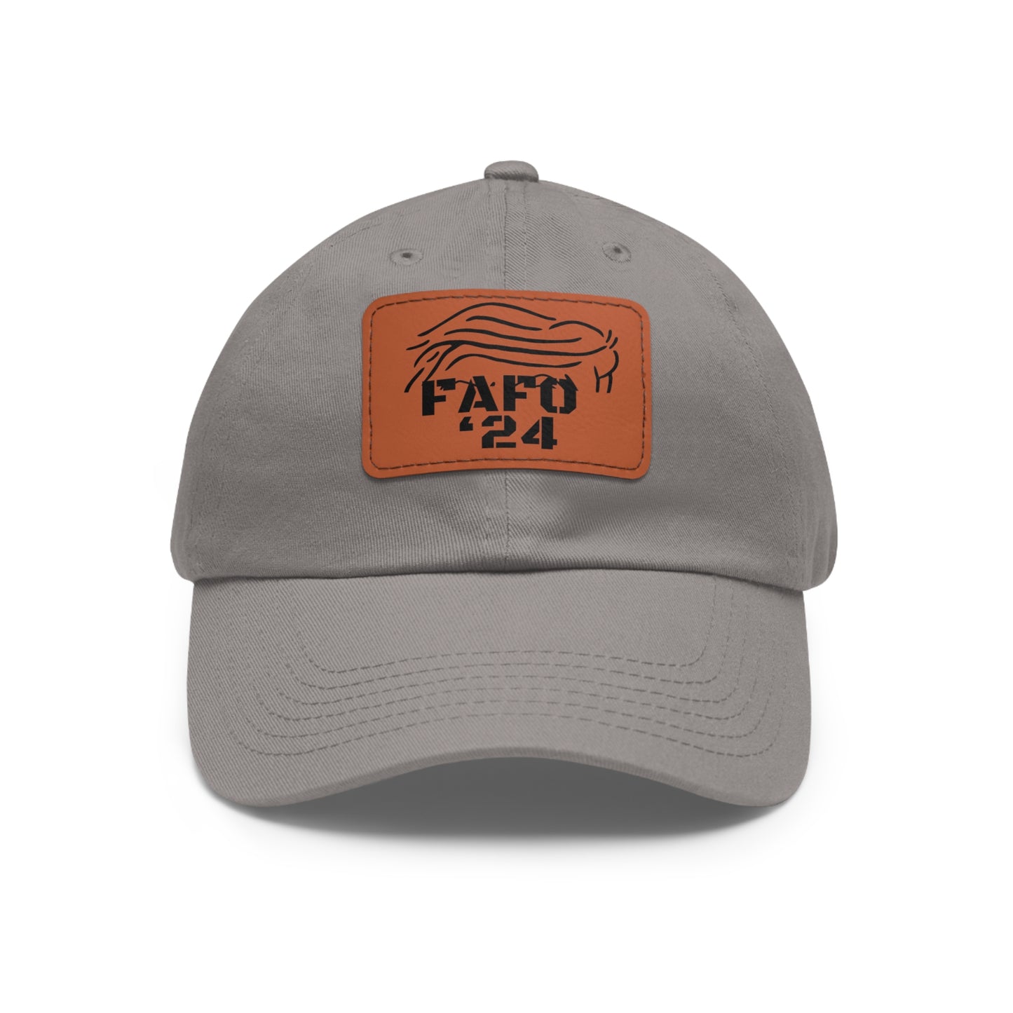 TRUMP FAFO ‘24 Dad Hat with Leather Patch (Rectangle)