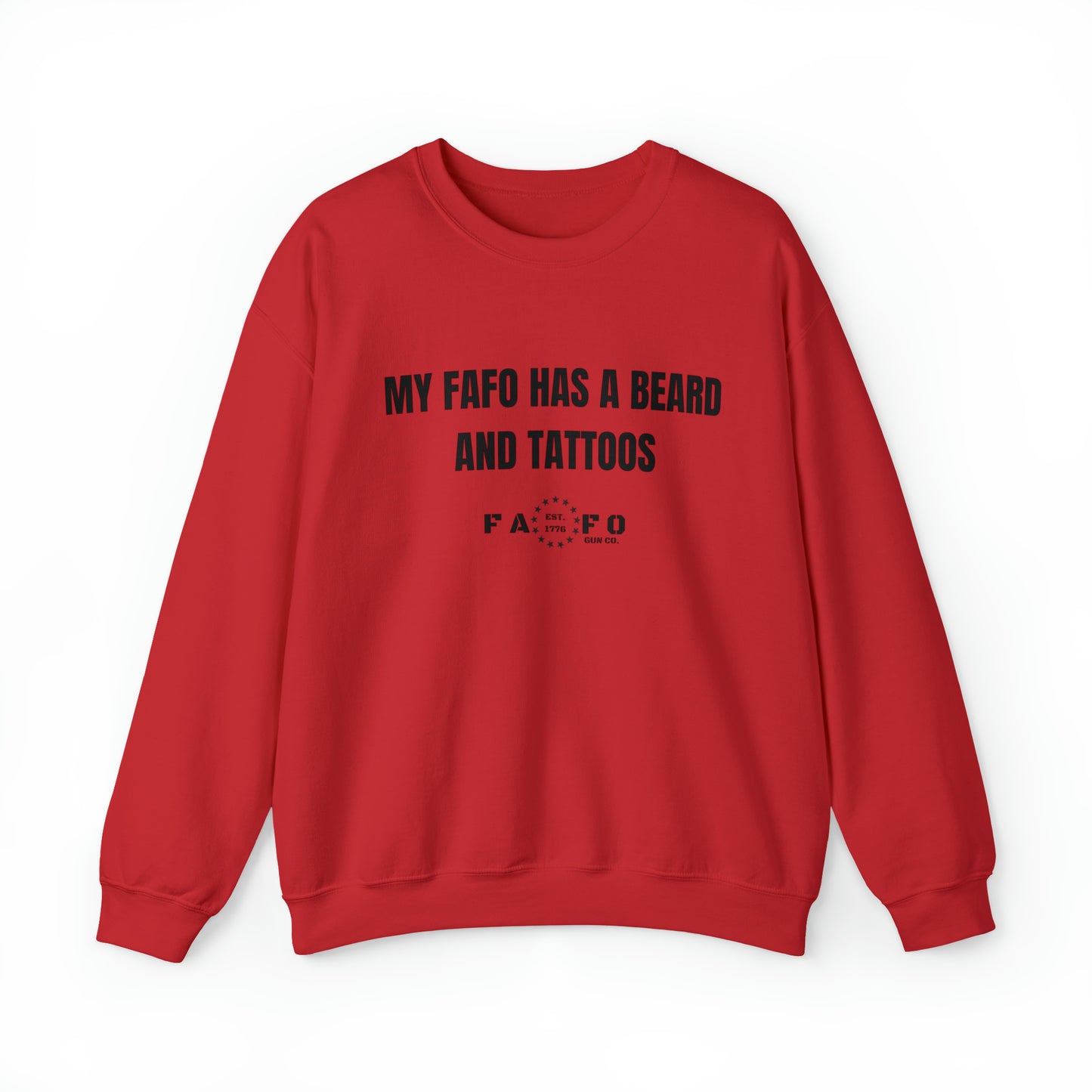 “MY FAFO HAS A BEARD AND TATTOOS” Unisex Heavy Blend™ Crewneck Sweatshirt