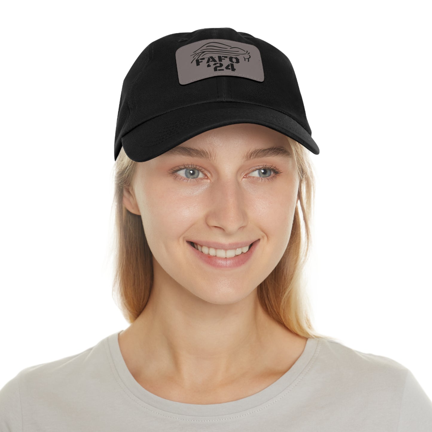 TRUMP FAFO ‘24 Dad Hat with Leather Patch (Rectangle)